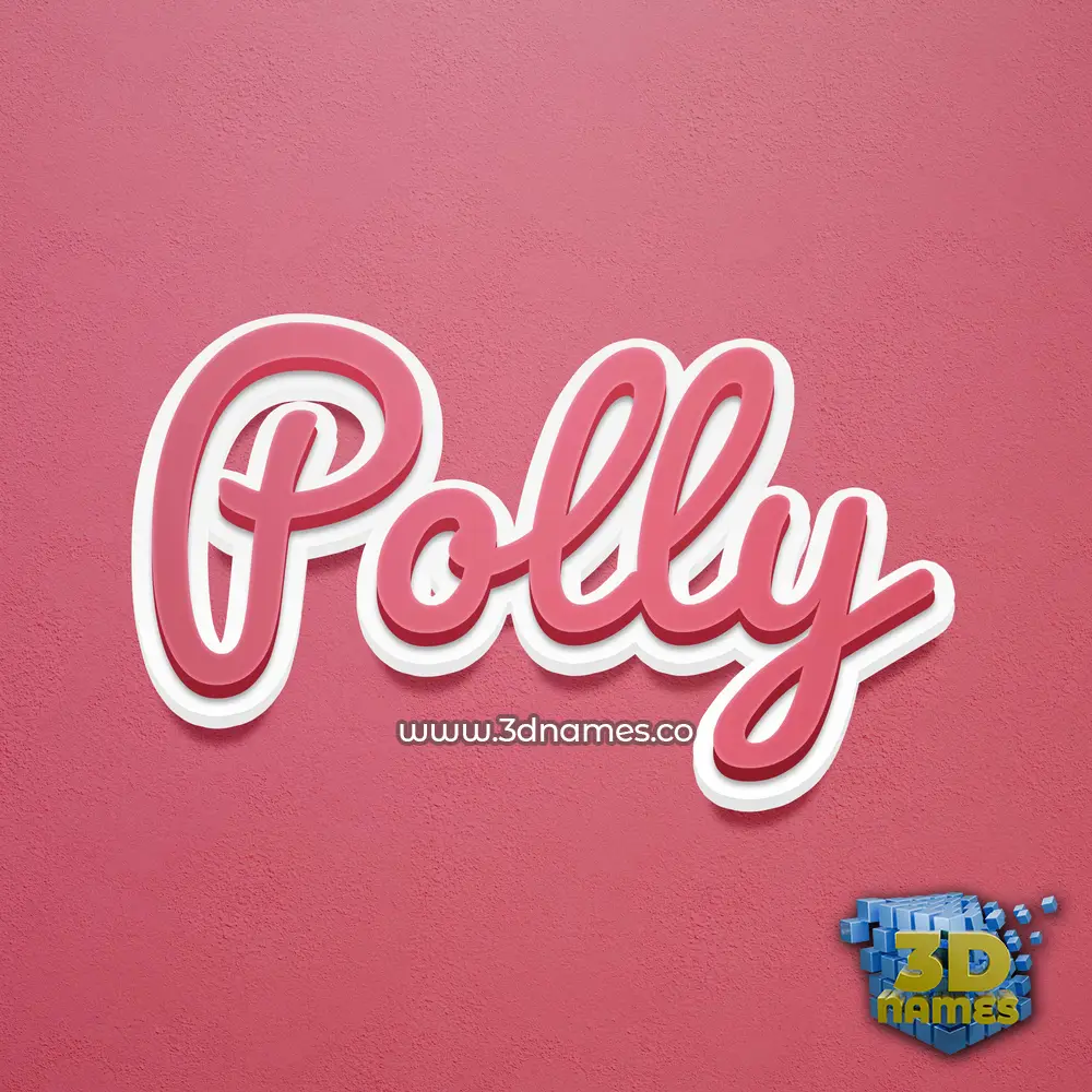 polly in Red Scribble style - 3D name wallpaper