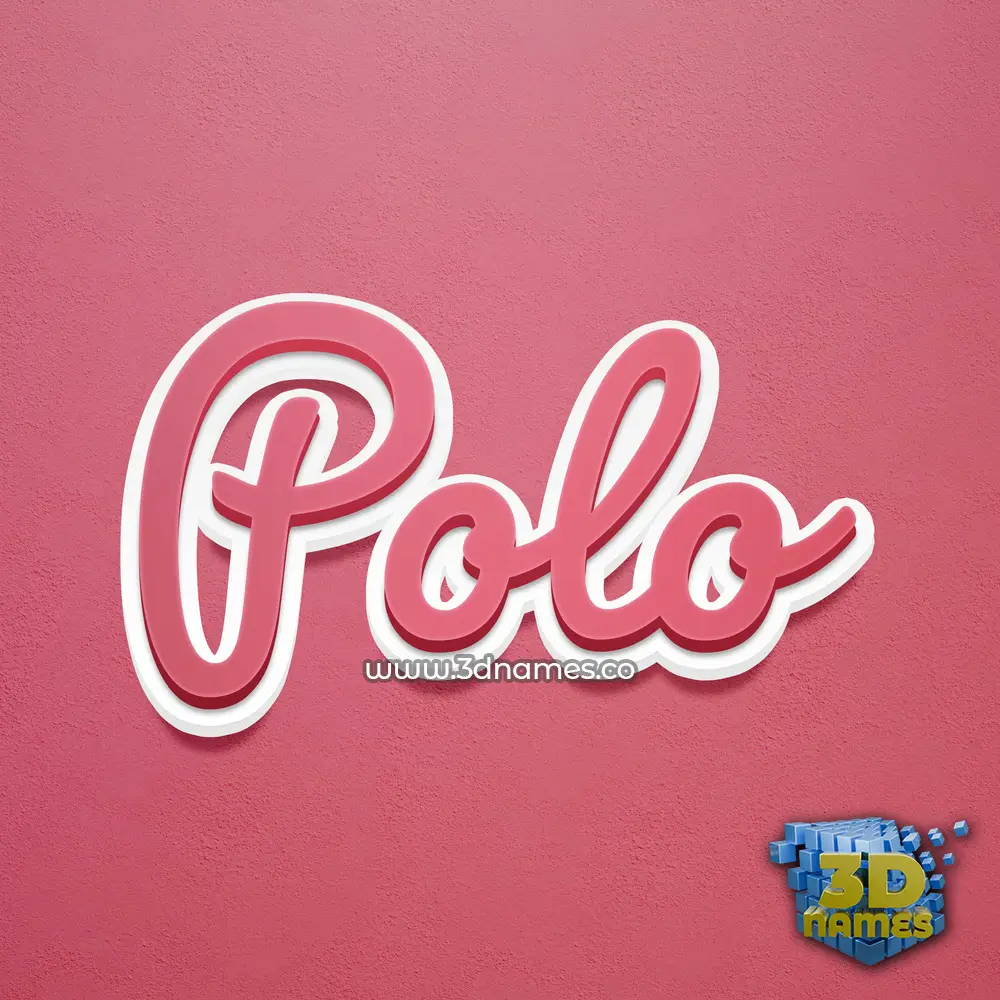 polo in Red Scribble style - 3D name wallpaper