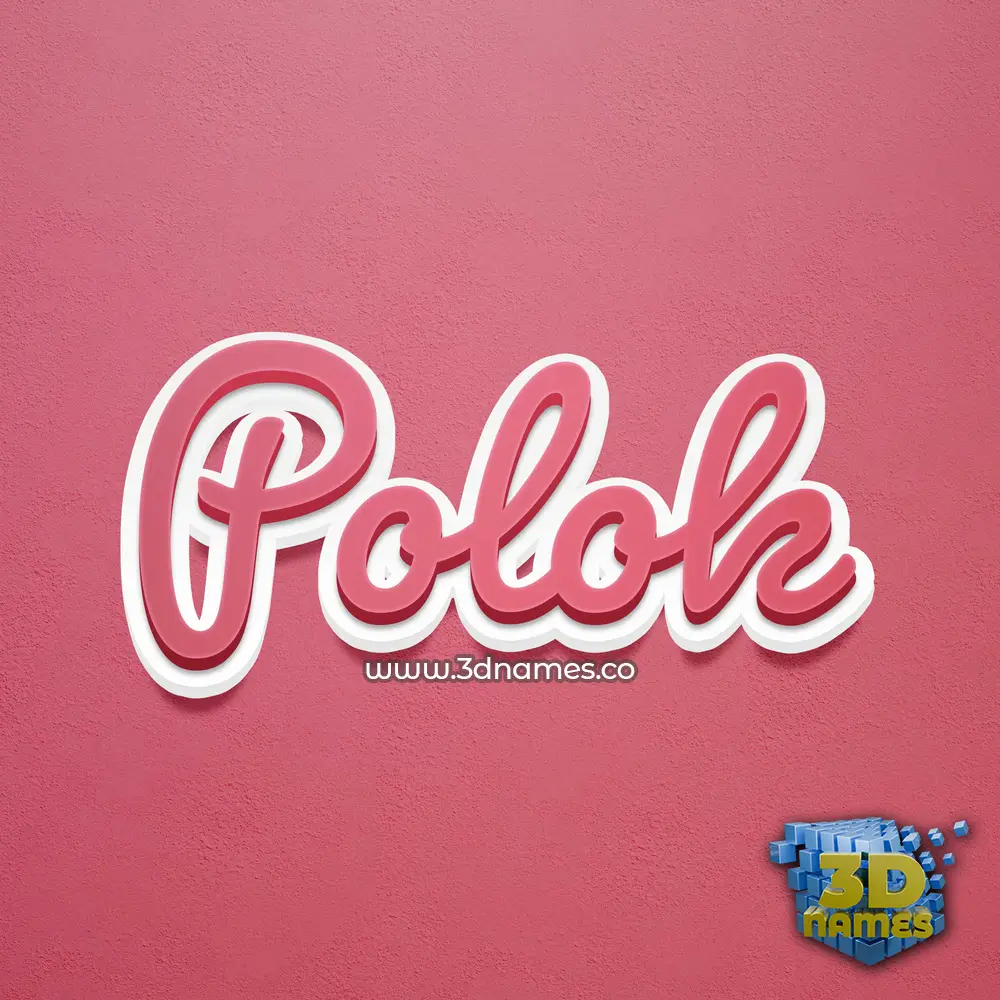 polok in Red Scribble style - 3D name wallpaper