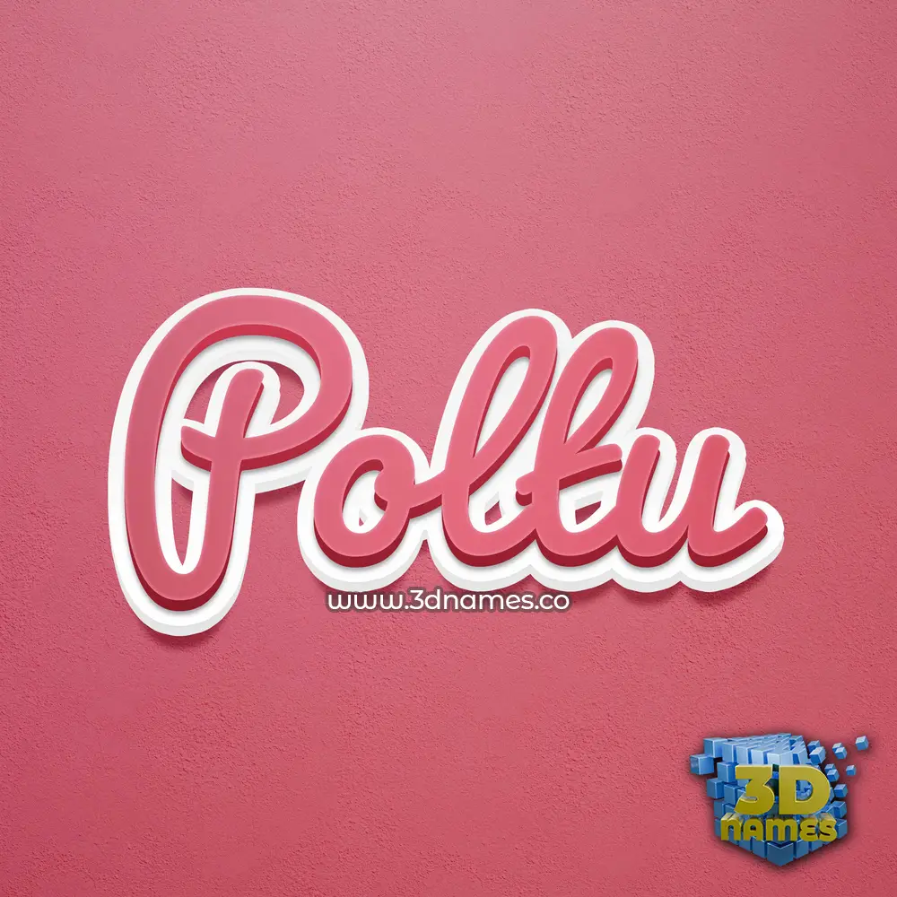 poltu in Red Scribble style - 3D name wallpaper