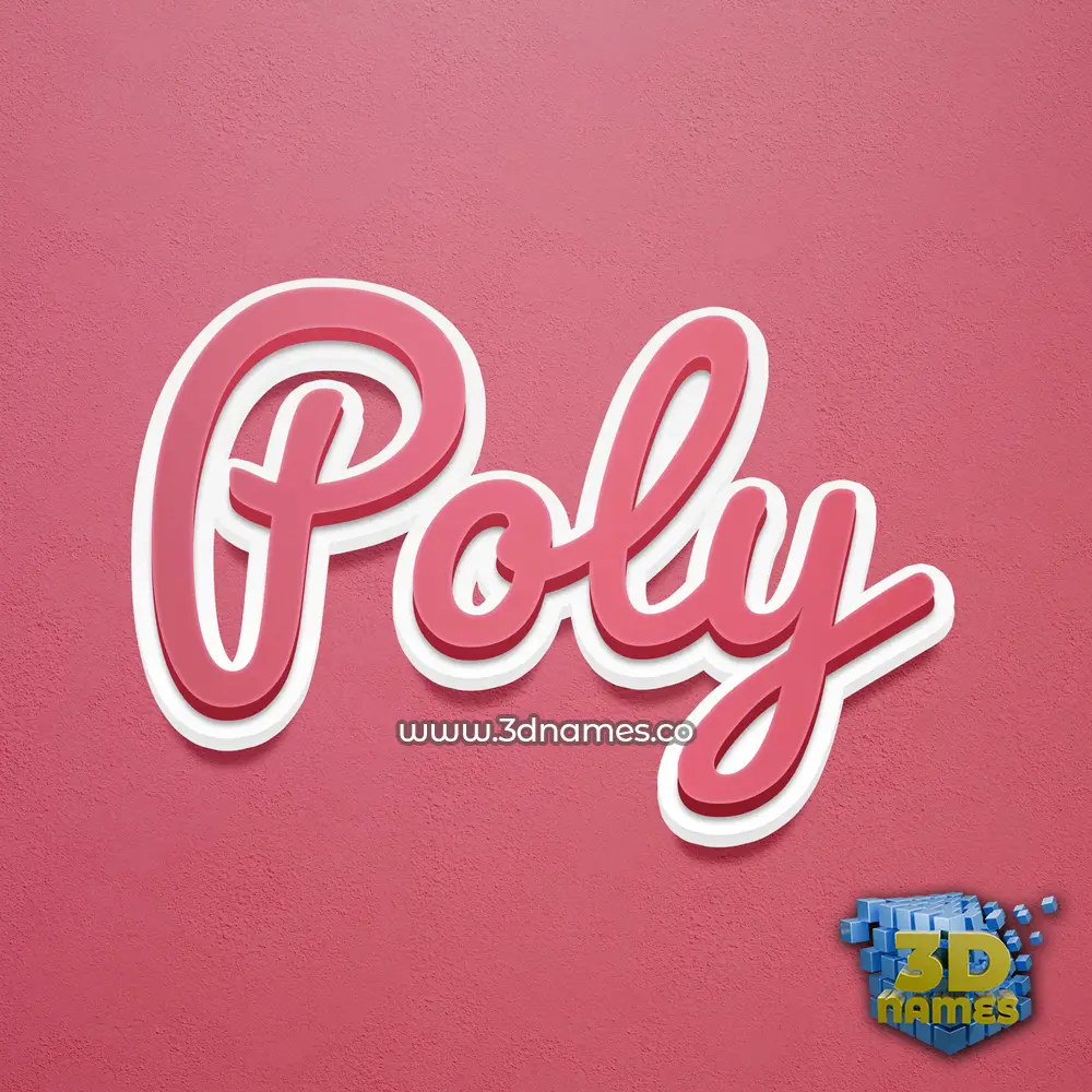 poly in Red Scribble style - 3D name wallpaper