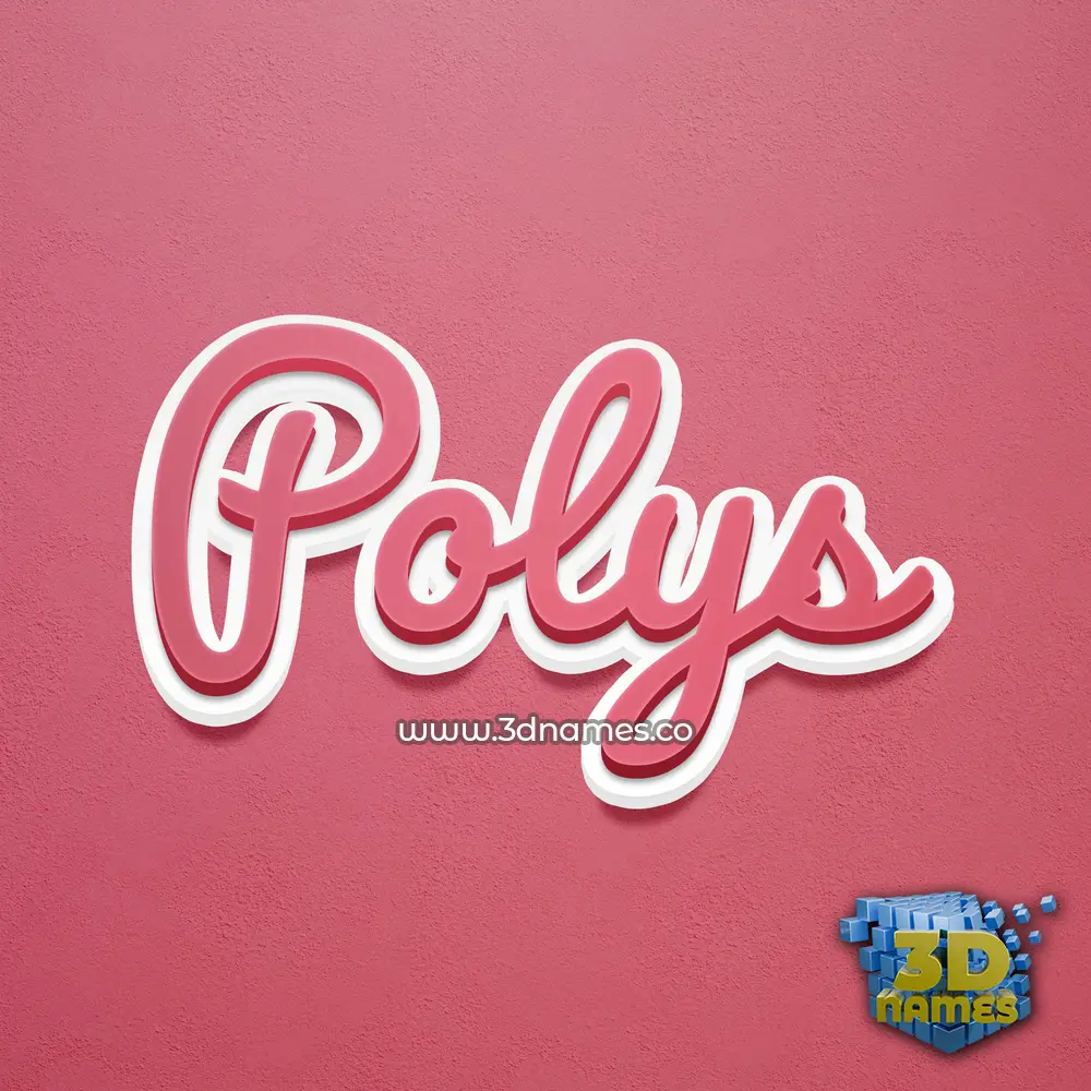 polys in Red Scribble style - 3D name wallpaper