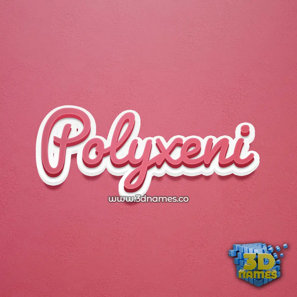 polyxeni in Red Scribble style - 3D name wallpaper