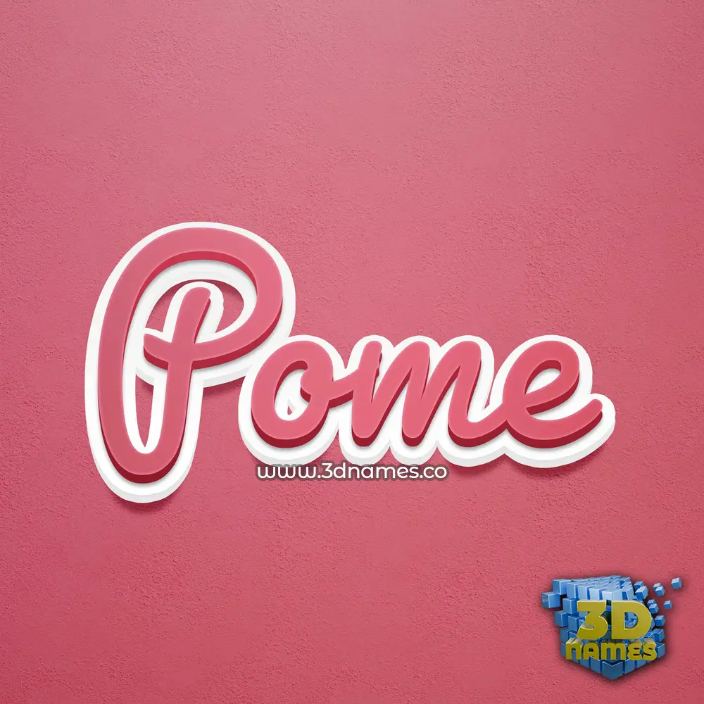 pome in Red Scribble style - 3D name wallpaper