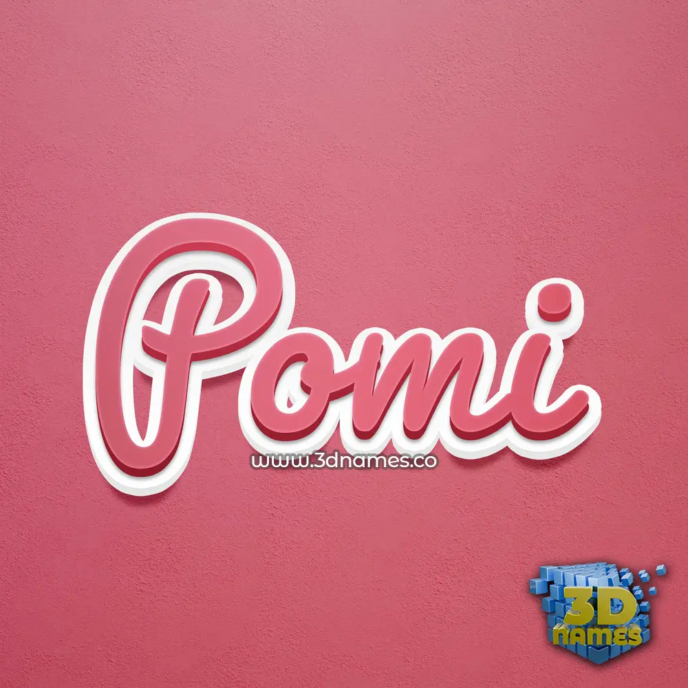 pomi in Red Scribble style - 3D name wallpaper