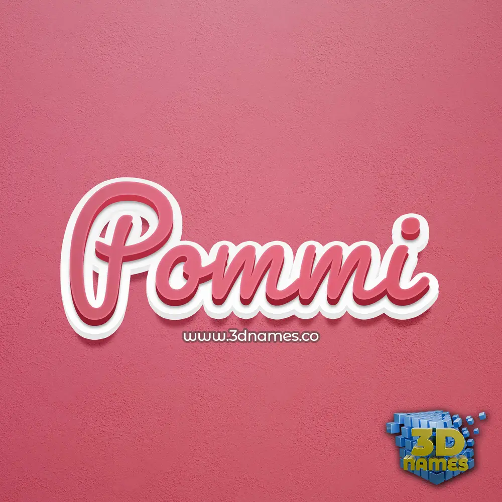 pommi in Red Scribble style - 3D name wallpaper