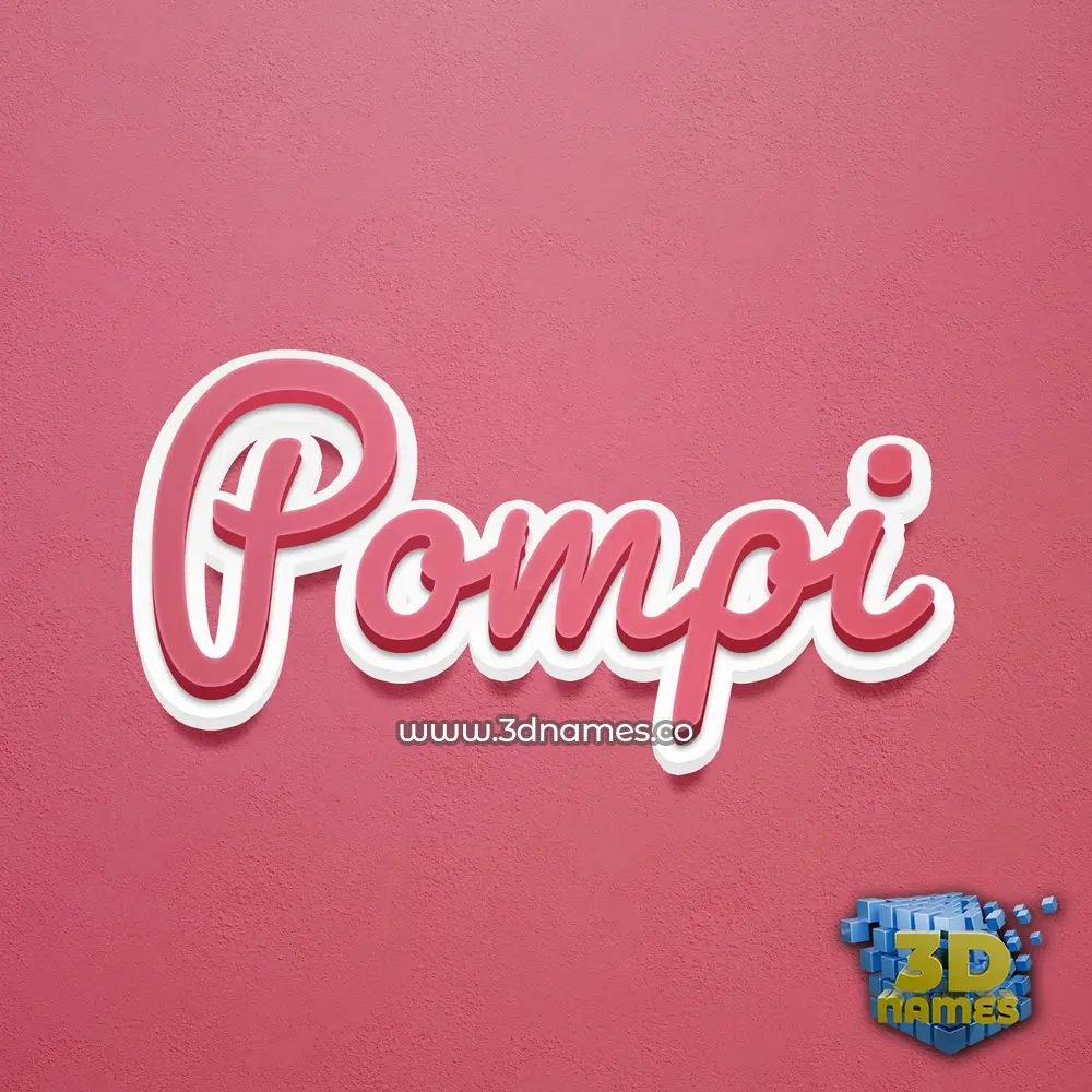 pompi in Red Scribble style - 3D name wallpaper