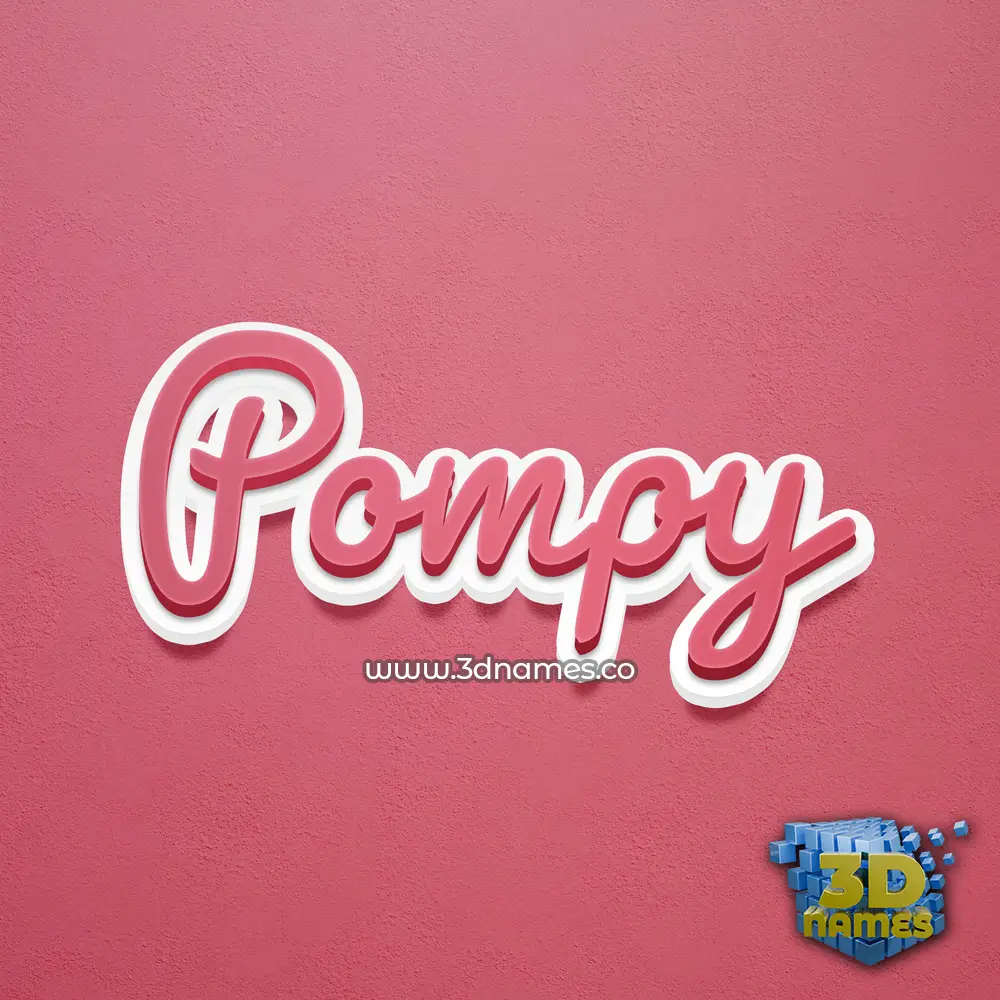 pompy in Red Scribble style - 3D name wallpaper