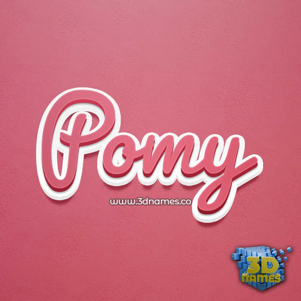 pomy in Red Scribble style - 3D name wallpaper