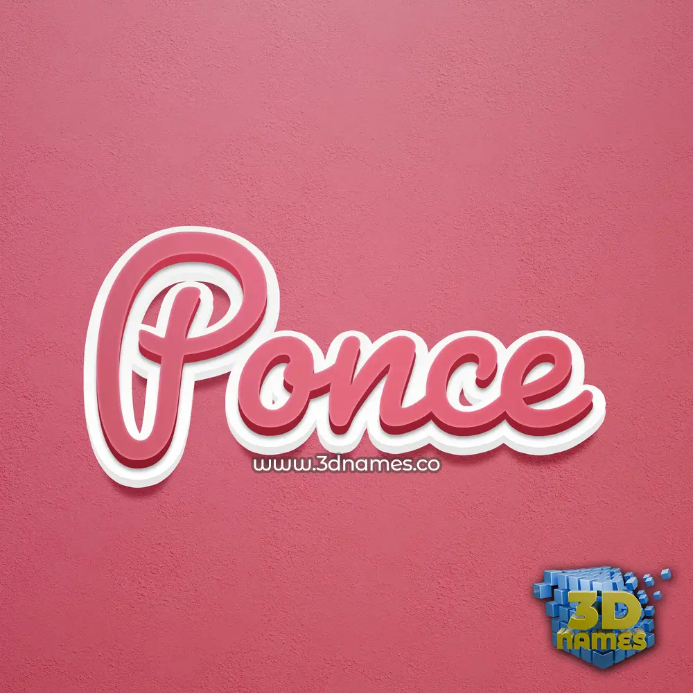 ponce in Red Scribble style - 3D name wallpaper
