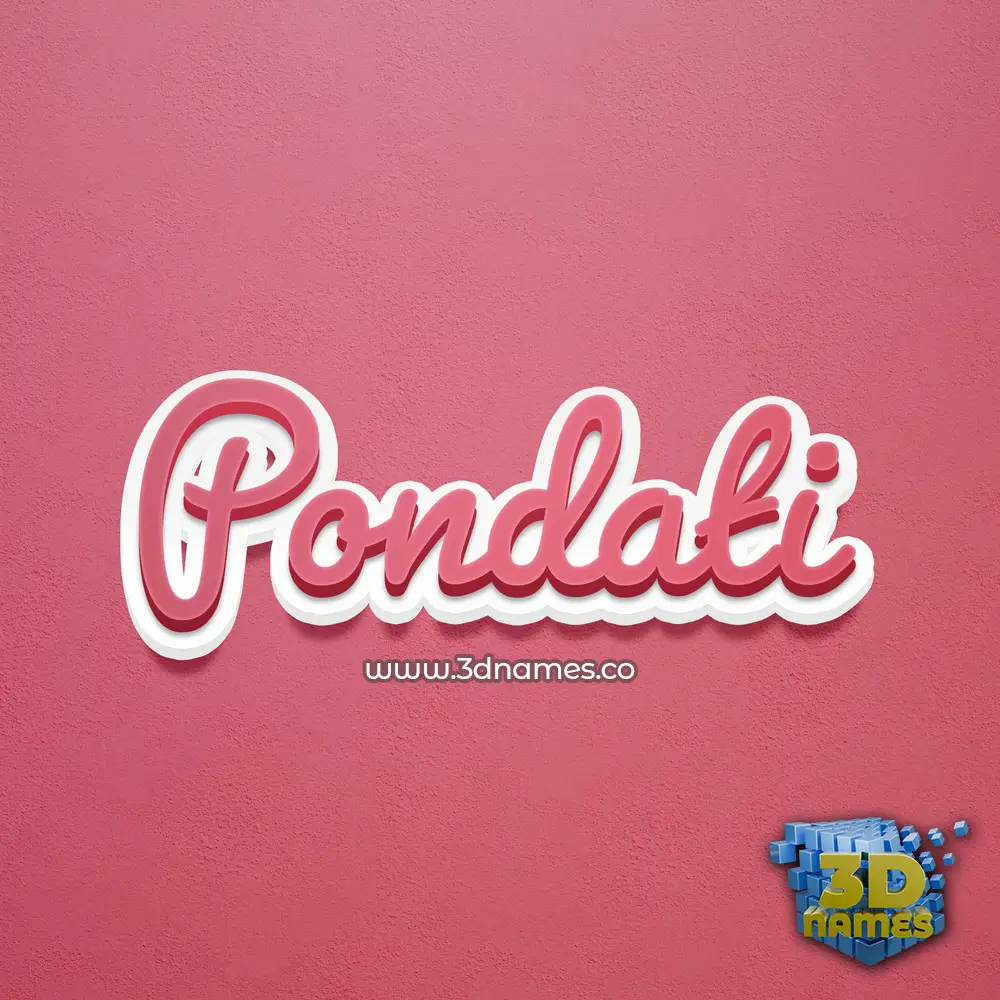 pondati in Red Scribble style - 3D name wallpaper