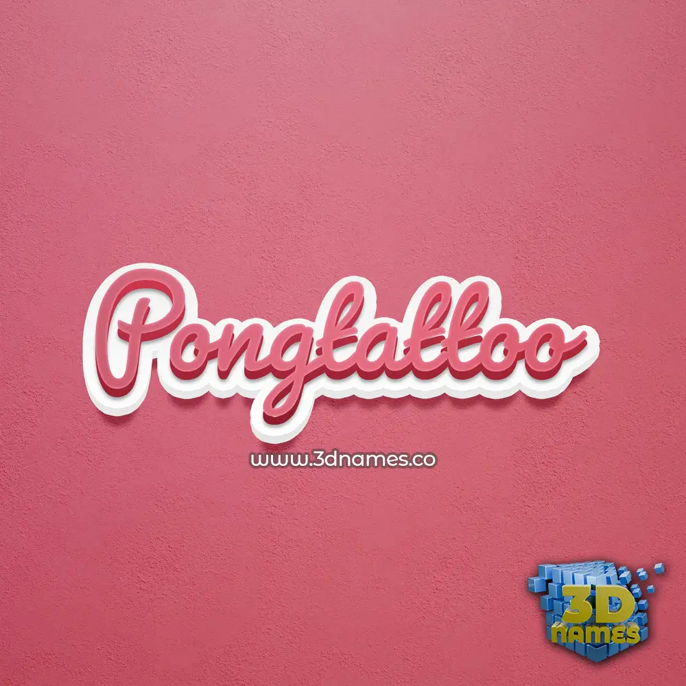 pongtattoo in Red Scribble style - 3D name wallpaper