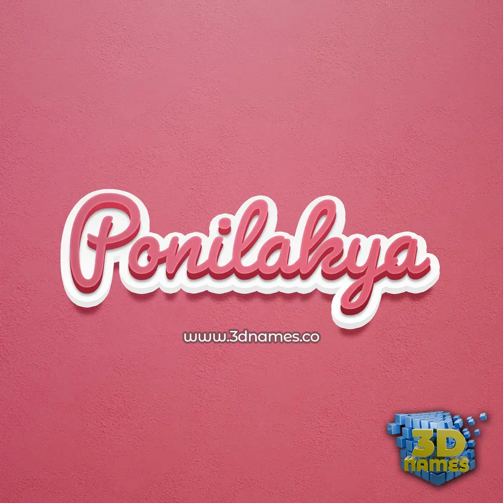ponilakya in Red Scribble style - 3D name wallpaper