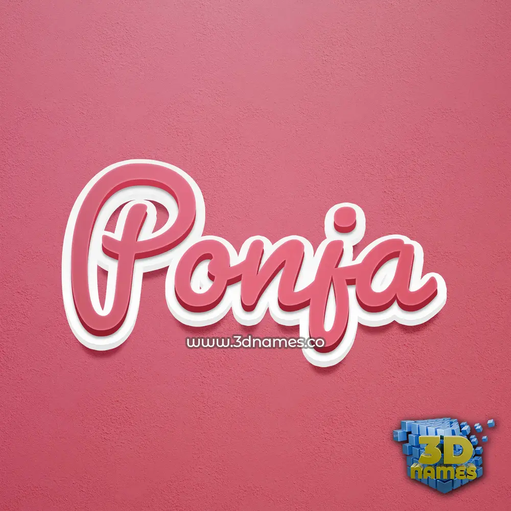 ponja in Red Scribble style - 3D name wallpaper