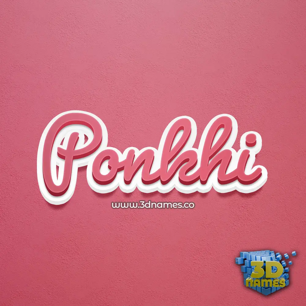ponkhi in Red Scribble style - 3D name wallpaper