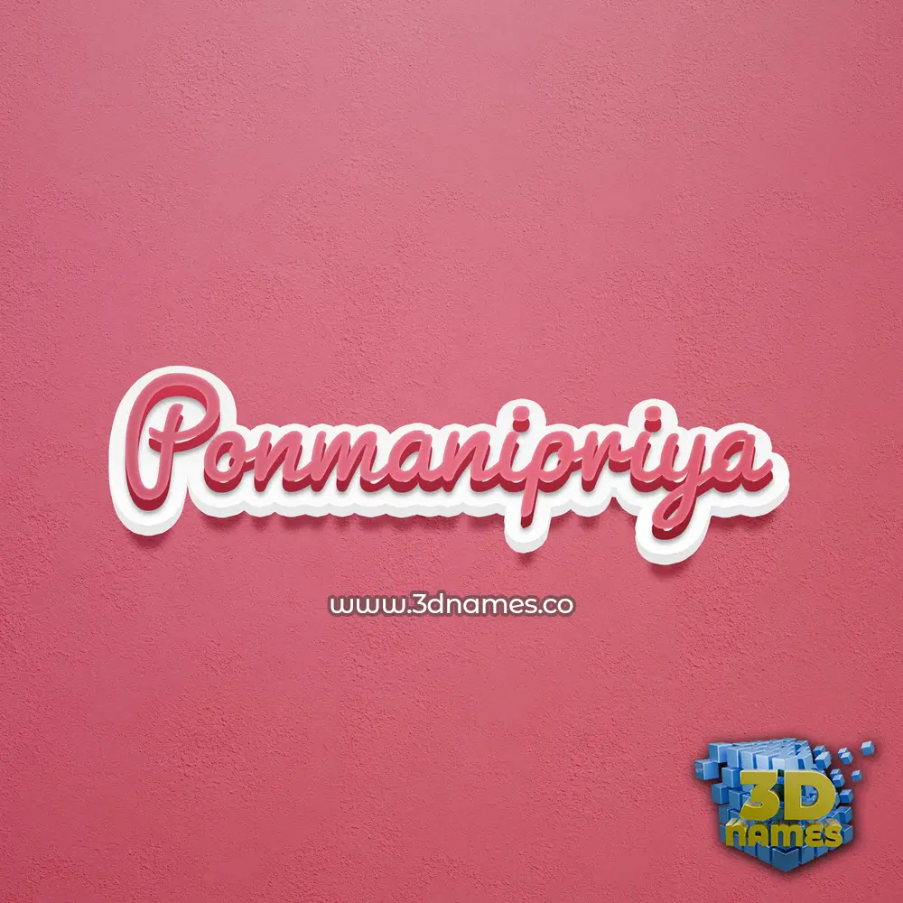 ponmanipriya in Red Scribble style - 3D name wallpaper
