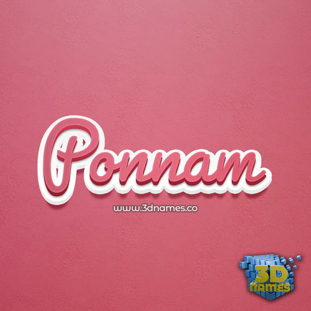ponnam in Red Scribble style - 3D name wallpaper