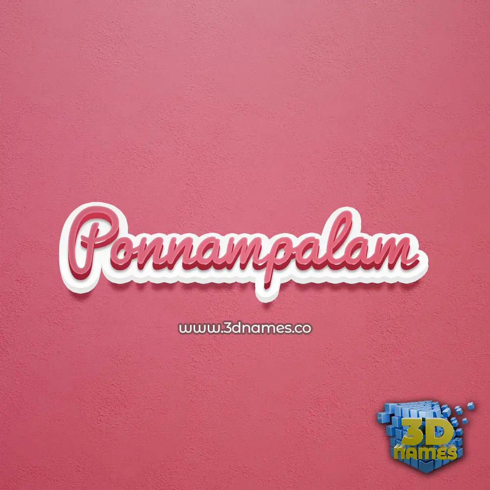 ponnampalam in Red Scribble style - 3D name wallpaper
