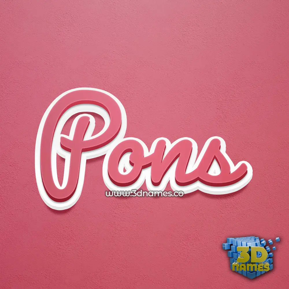 pons in Red Scribble style - 3D name wallpaper