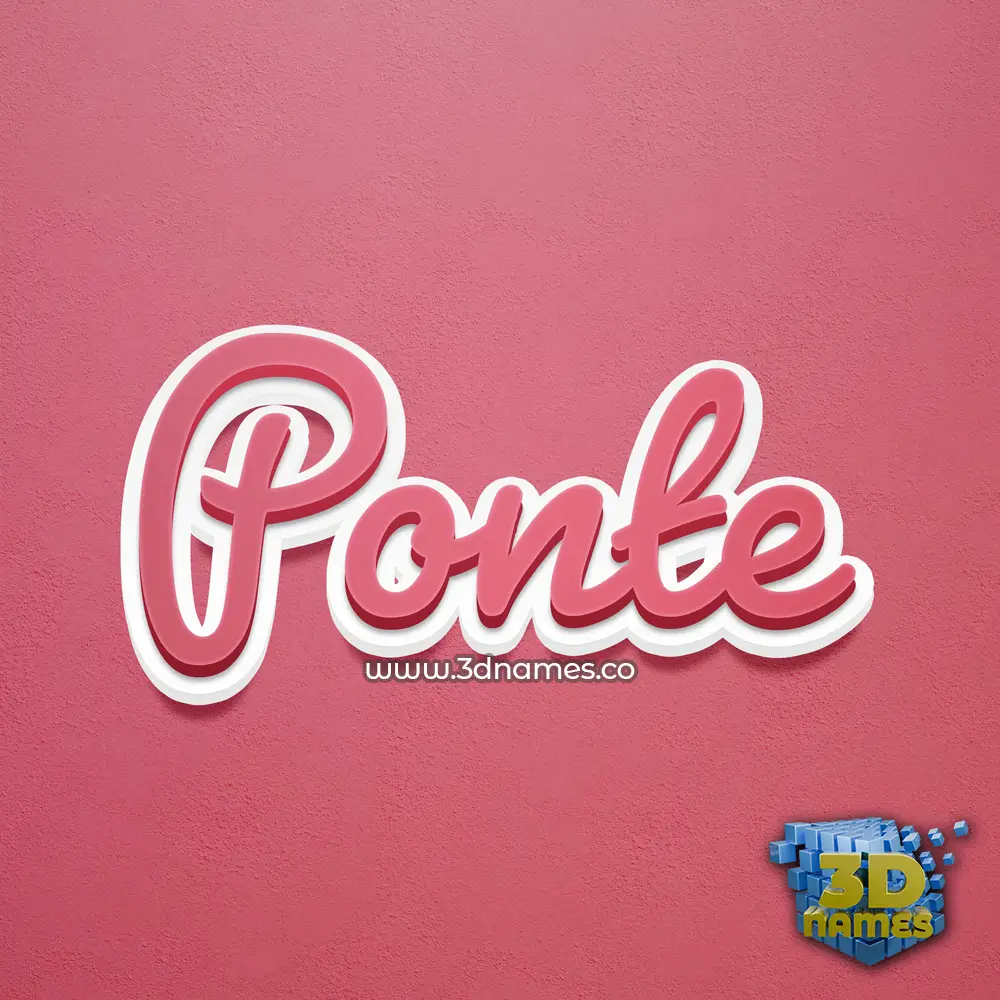 ponte in Red Scribble style - 3D name wallpaper