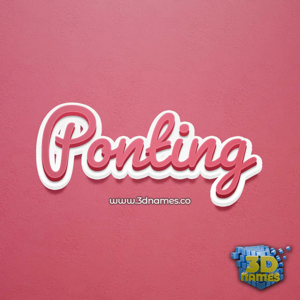 ponting in Red Scribble style - 3D name wallpaper