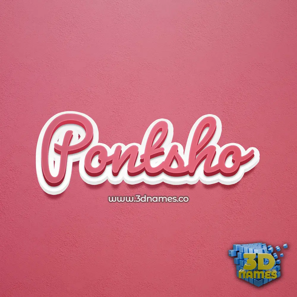 pontsho in Red Scribble style - 3D name wallpaper