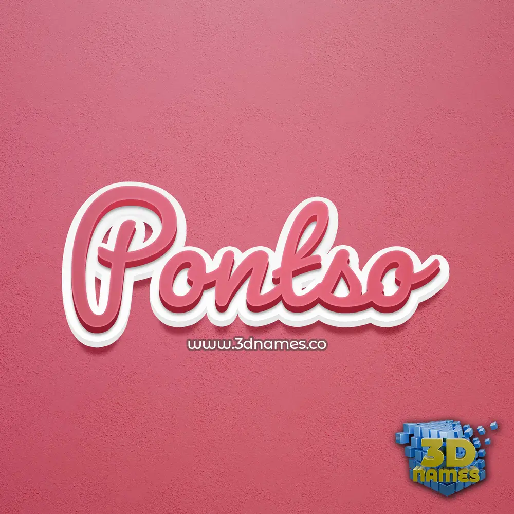 pontso in Red Scribble style - 3D name wallpaper