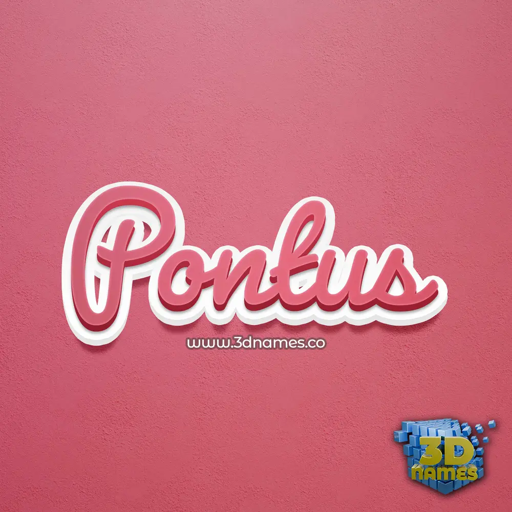 pontus in Red Scribble style - 3D name wallpaper