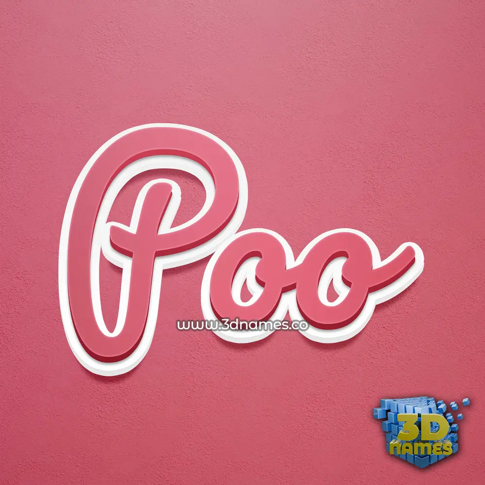 poo in Red Scribble style - 3D name wallpaper