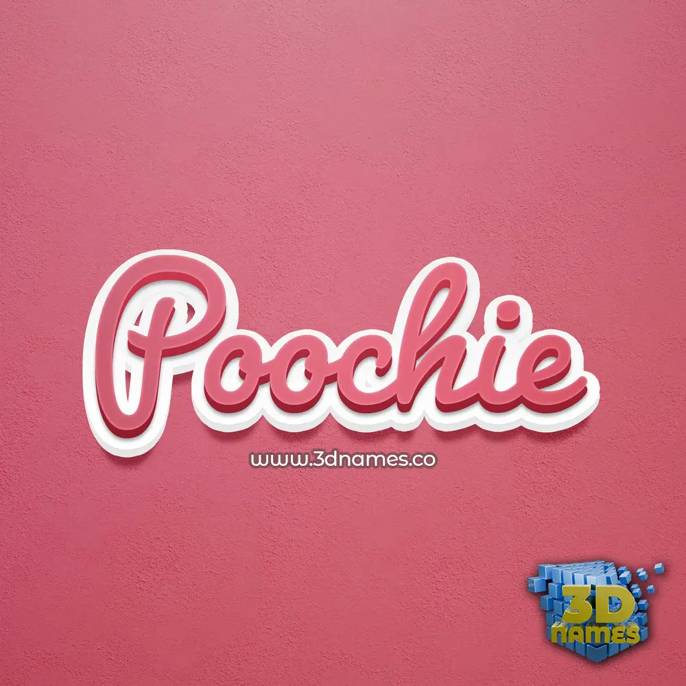 poochie in Red Scribble style - 3D name wallpaper