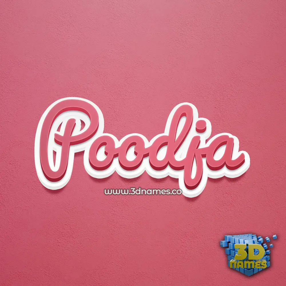 poodja in Red Scribble style - 3D name wallpaper