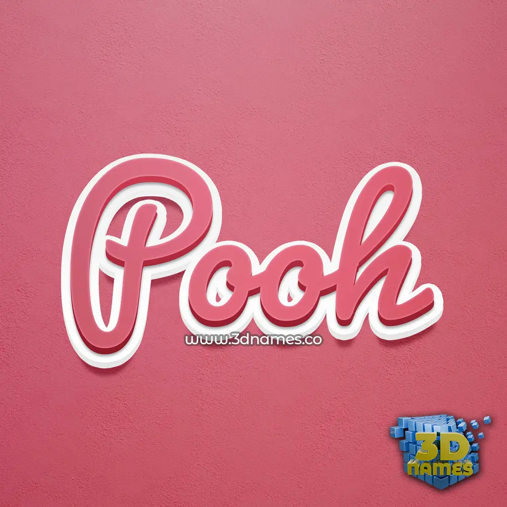 pooh in Red Scribble style - 3D name wallpaper