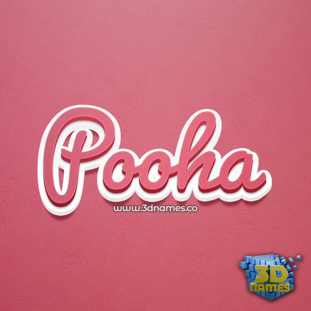 pooha in Red Scribble style - 3D name wallpaper