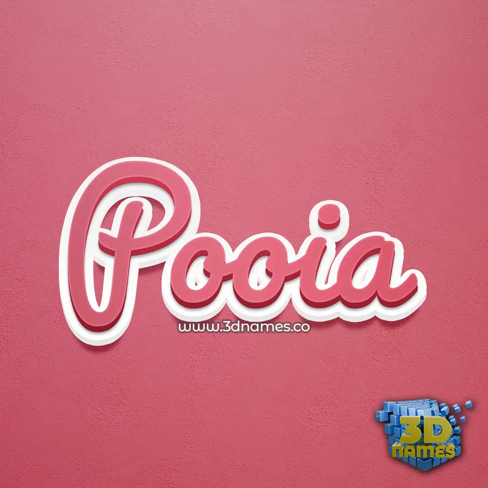 pooia in Red Scribble style - 3D name wallpaper