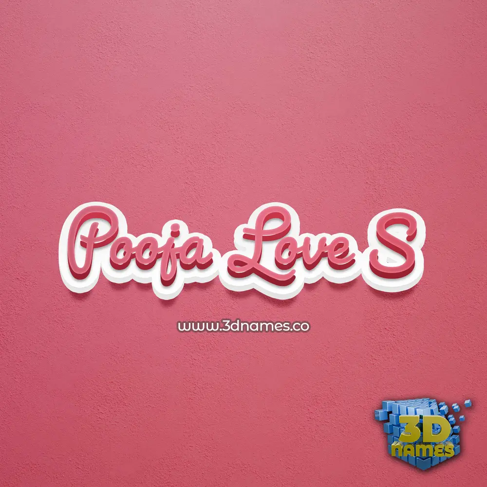 pooja love s in Red Scribble style - 3D name wallpaper