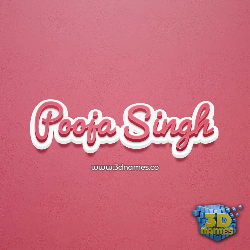 pooja singh in Red Scribble style - 3D name wallpaper