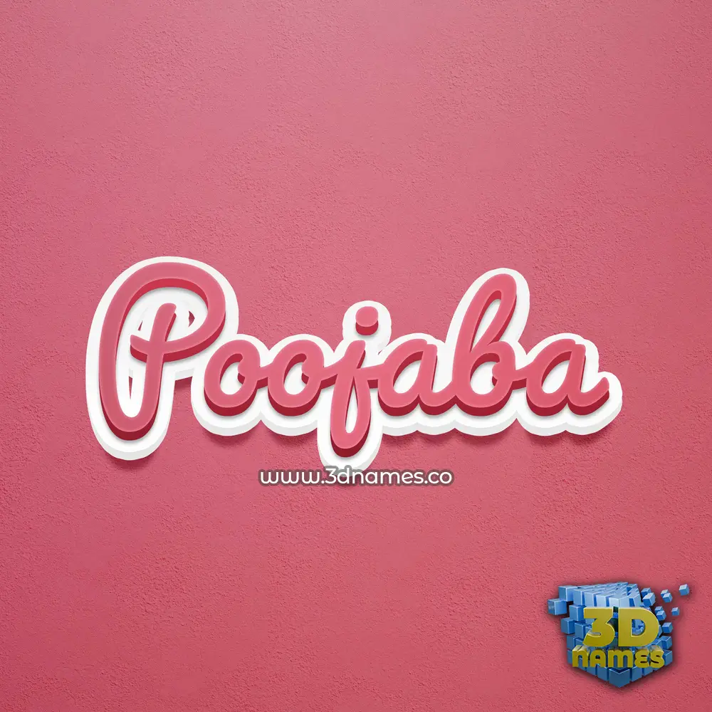 poojaba in Red Scribble style - 3D name wallpaper