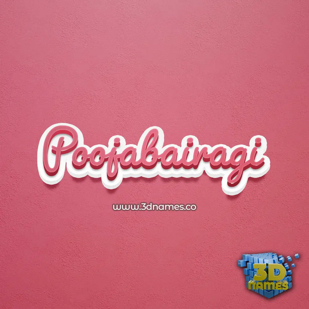 poojabairagi in Red Scribble style - 3D name wallpaper