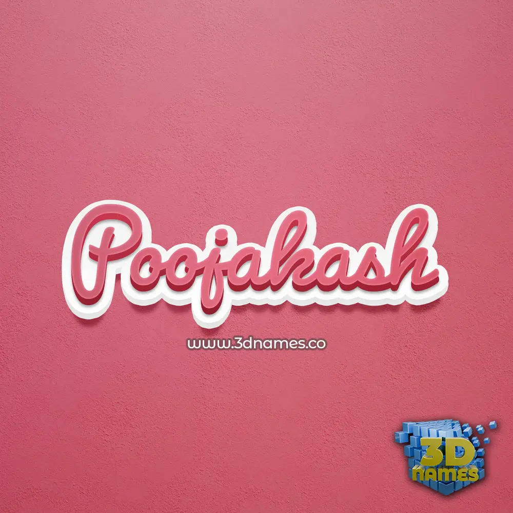 poojakash in Red Scribble style - 3D name wallpaper