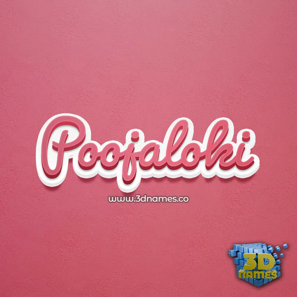 poojaloki in Red Scribble style - 3D name wallpaper