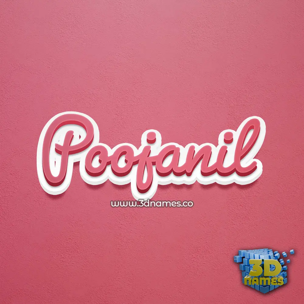 poojanil in Red Scribble style - 3D name wallpaper