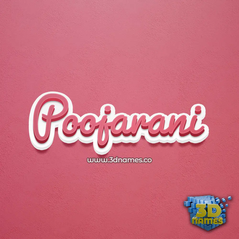 poojarani in Red Scribble style - 3D name wallpaper