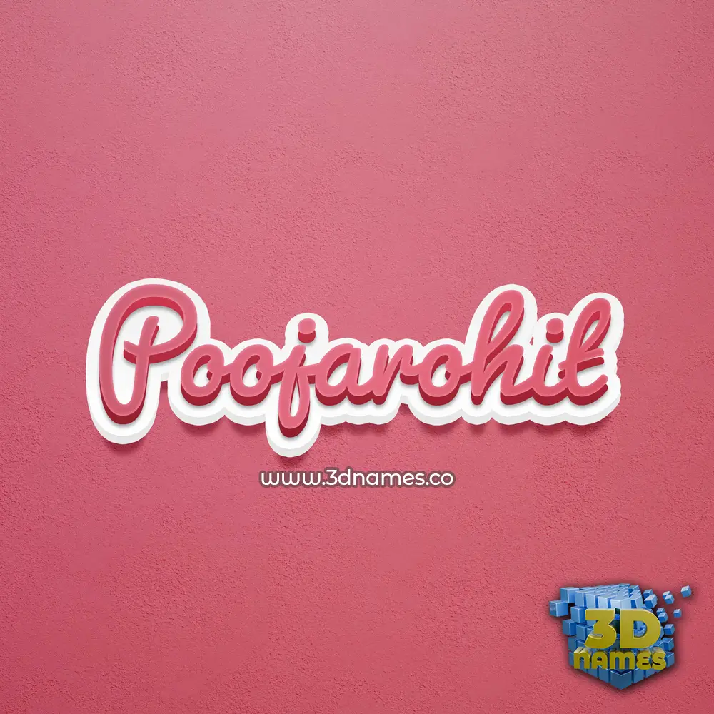 poojarohit in Red Scribble style - 3D name wallpaper