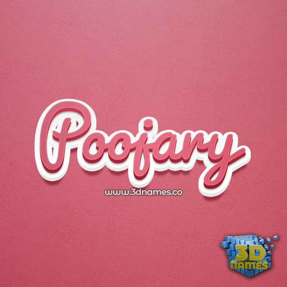poojary in Red Scribble style - 3D name wallpaper