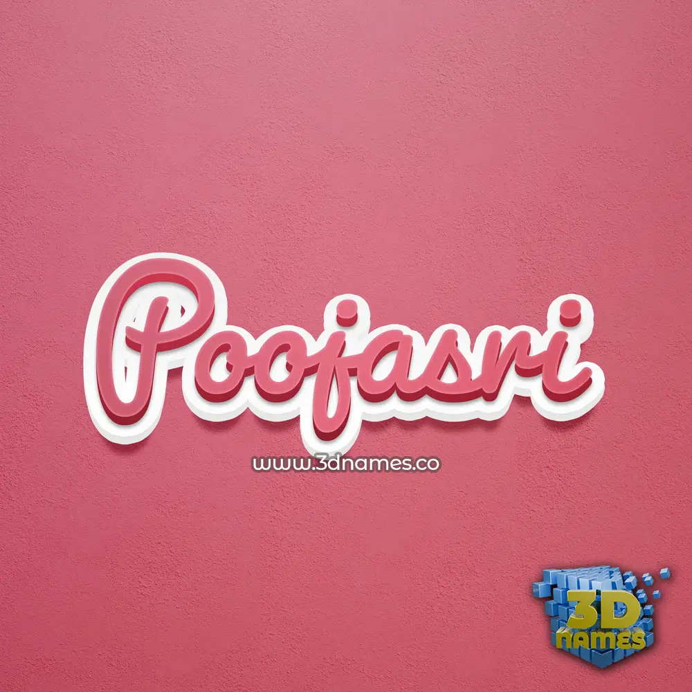 poojasri in Red Scribble style - 3D name wallpaper