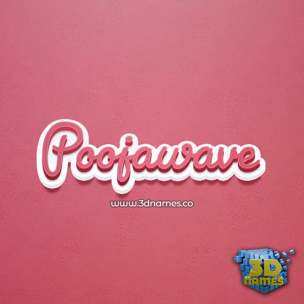 poojawave in Red Scribble style - 3D name wallpaper