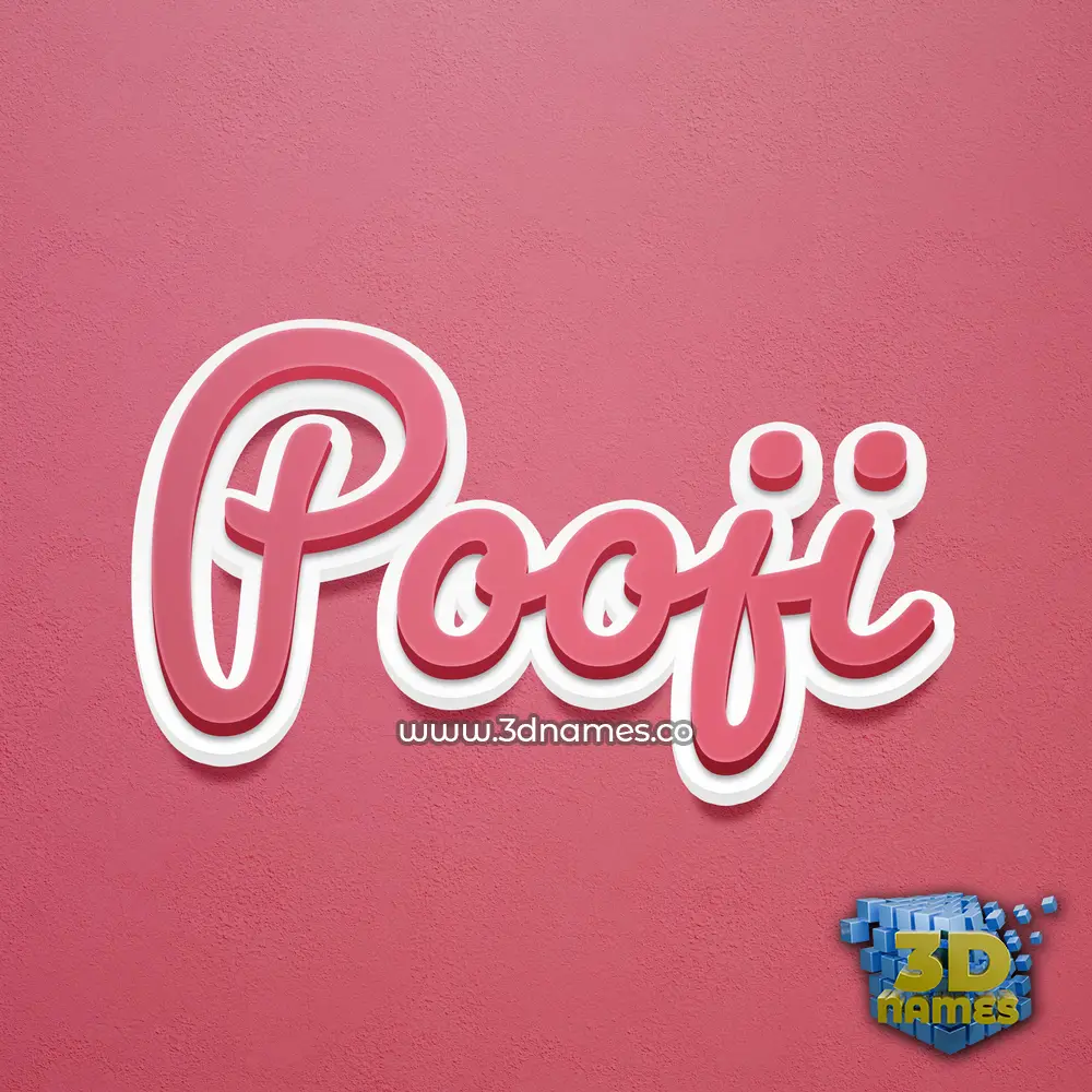 pooji in Red Scribble style - 3D name wallpaper