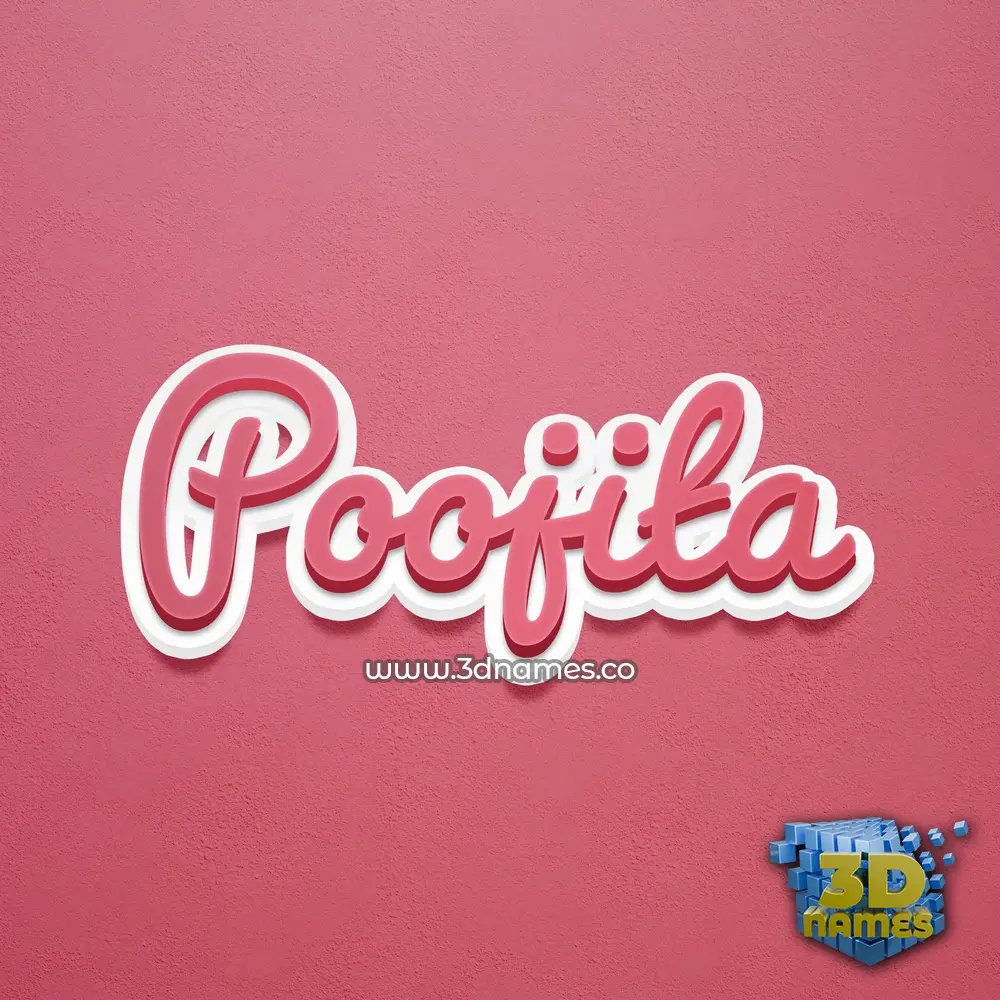 poojita in Red Scribble style - 3D name wallpaper