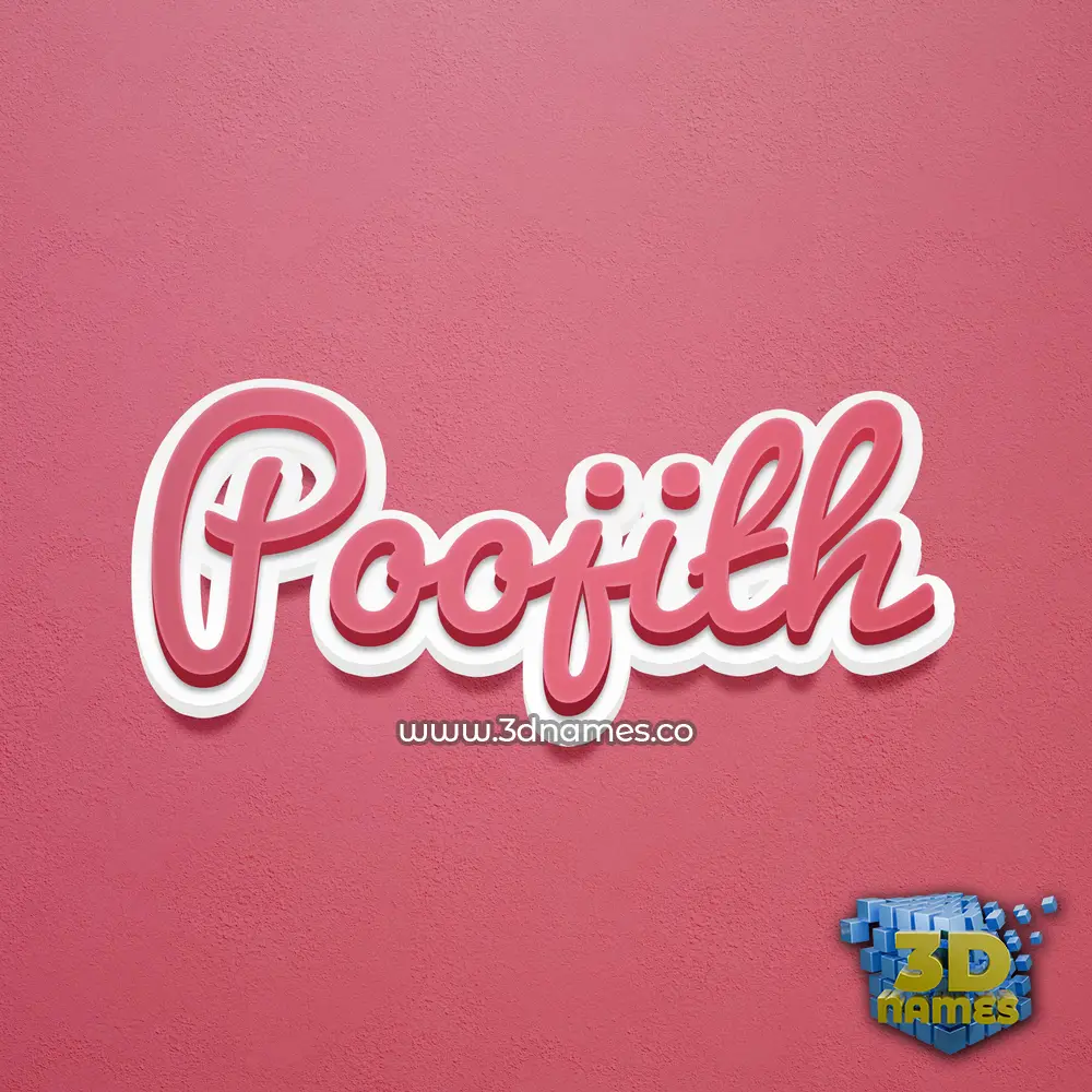 poojith in Red Scribble style - 3D name wallpaper