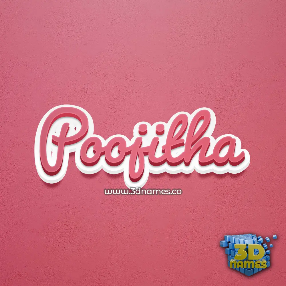 poojitha in Red Scribble style - 3D name wallpaper